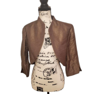 R & M Collection | Bronze Metalic Evening Cocktail Bolero Jacket